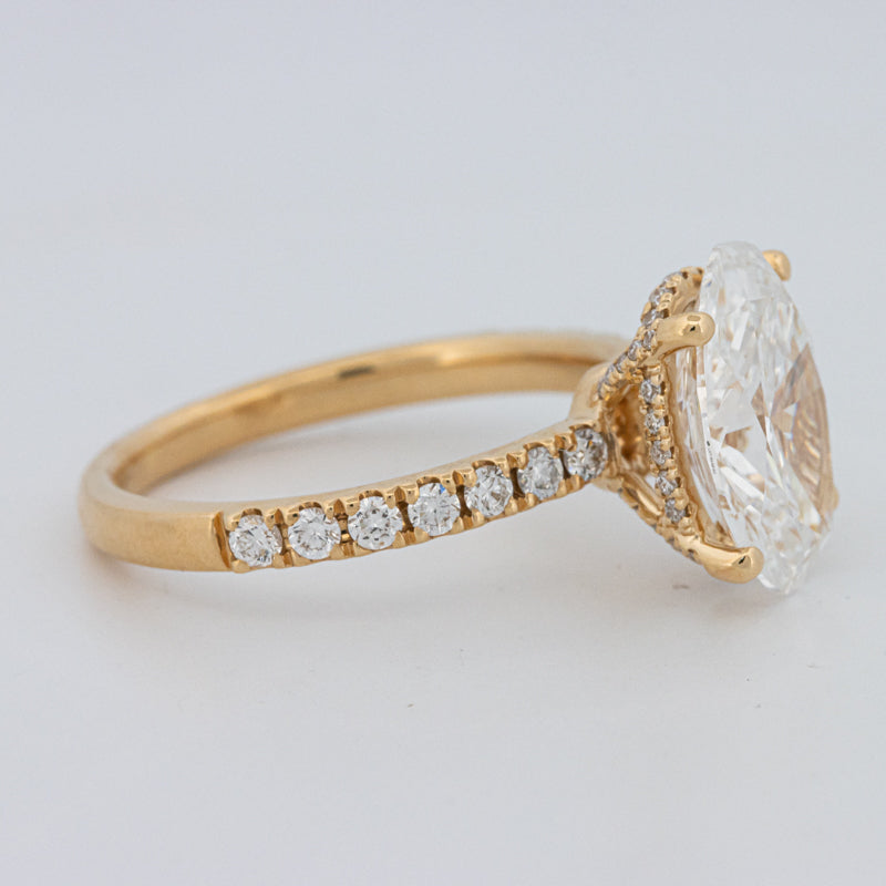 3 CT "Basket" Ovaal Geslepen Under-Halo Pavé Ring (LG)