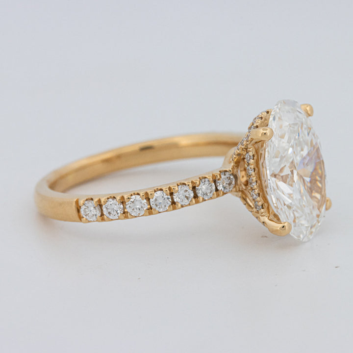 3 CT "Basket" Ovaal Geslepen Under-Halo Pavé Ring (LG)