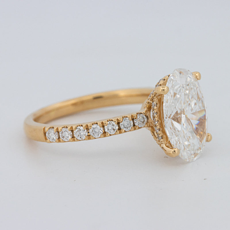 3 CT "Basket" Ovaal Geslepen Under-Halo Pavé Ring (LG)