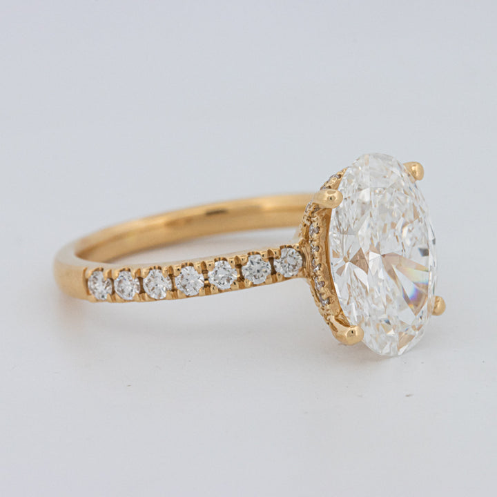 3 CT "Basket" Ovaal Geslepen Under-Halo Pavé Ring (LG)