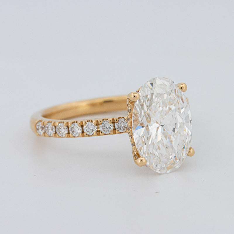 3 CT "Basket" Ovaal Geslepen Under-Halo Pavé Ring (LG)