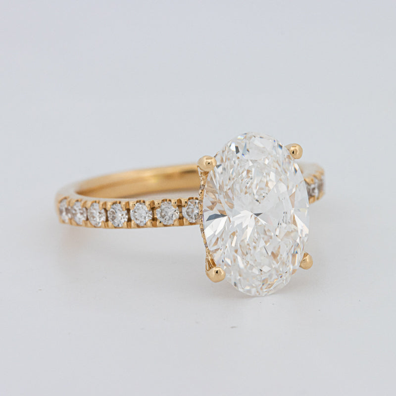 3 CT "Basket" Ovaal Geslepen Under-Halo Pavé Ring (LG)
