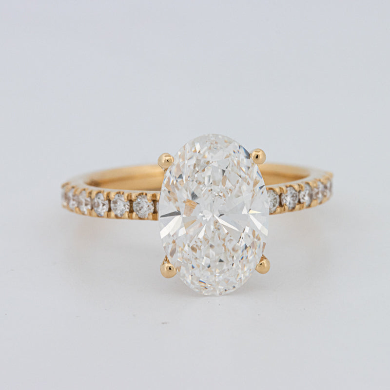3 CT "Basket" Ovaal Geslepen Under-Halo Pavé Ring (LG)