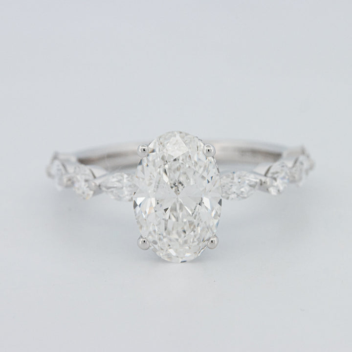 2 CT Ovaal Geslepen Under-Halo Pavé Solitaire (LG)