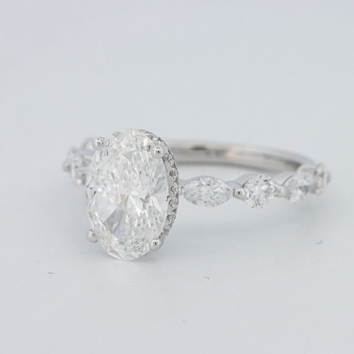 2 CT Ovaal Geslepen Under-Halo Pavé Solitaire (LG)