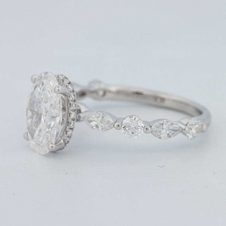 2 CT Ovaal Geslepen Under-Halo Pavé Solitaire (LG)