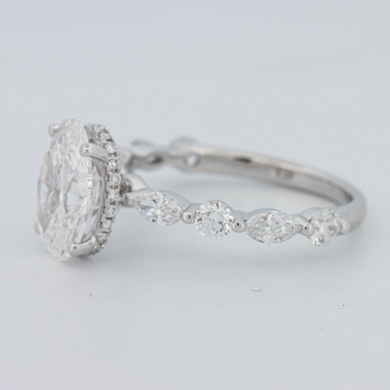 2 CT Ovaal Geslepen Under-Halo Pavé Solitaire (LG)