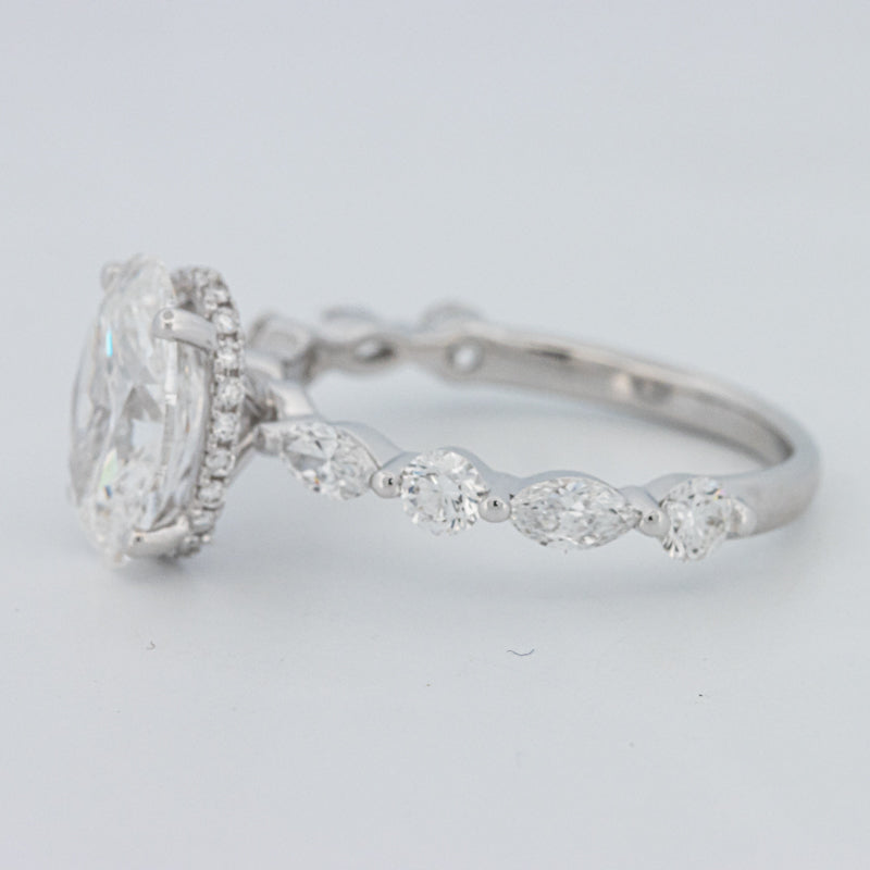2 CT Ovaal Geslepen Under-Halo Pavé Solitaire (LG)