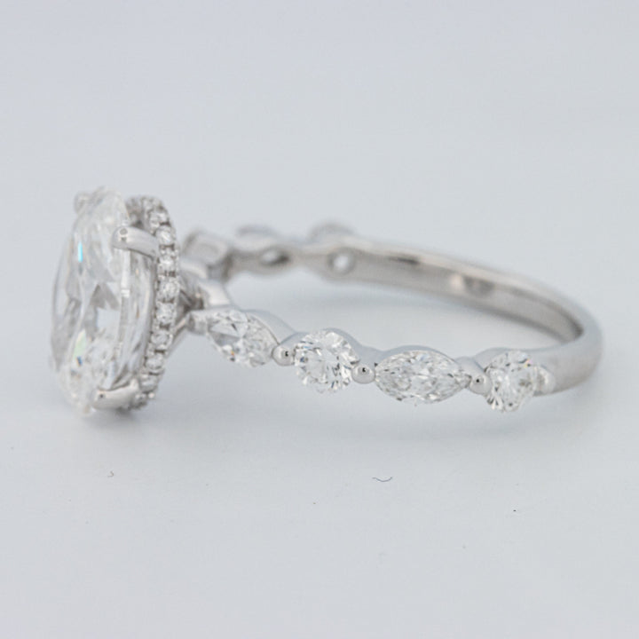 2 CT Ovaal Geslepen Under-Halo Pavé Solitaire (LG)