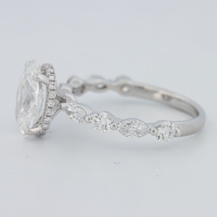 2 CT Ovaal Geslepen Under-Halo Pavé Solitaire (LG)