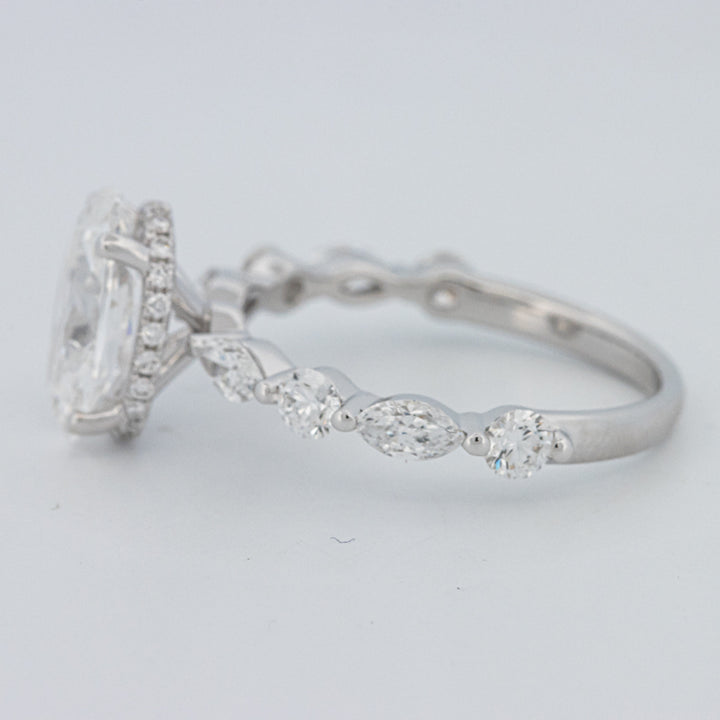 2 CT Ovaal Geslepen Under-Halo Pavé Solitaire (LG)
