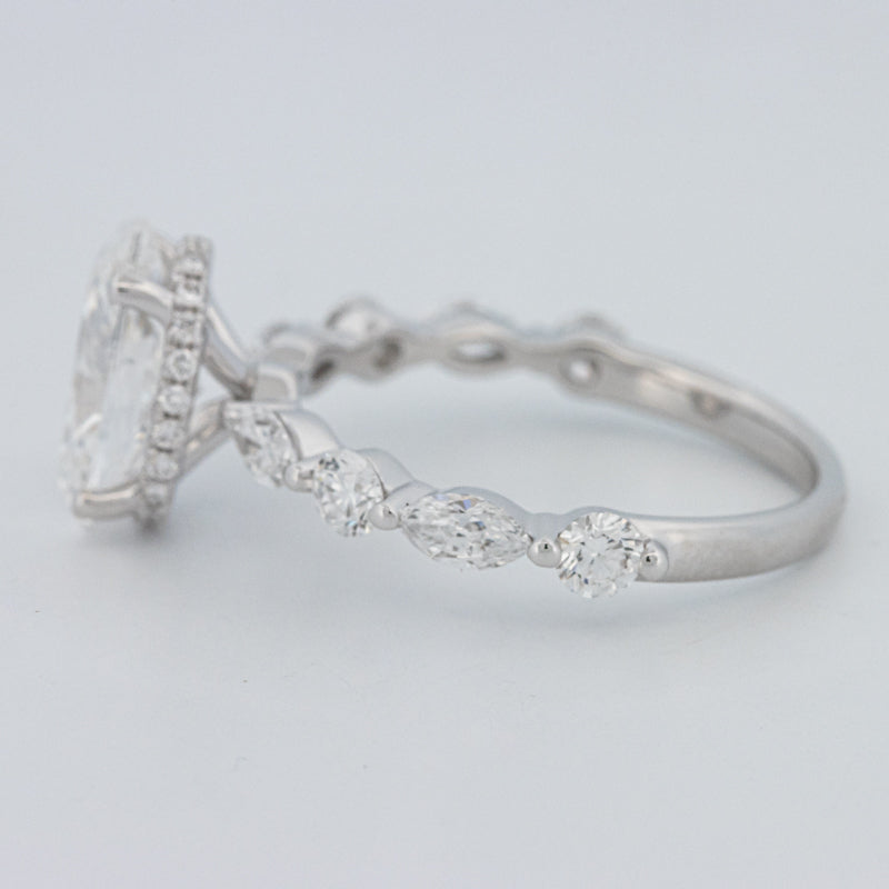 2 CT Ovaal Geslepen Under-Halo Pavé Solitaire (LG)