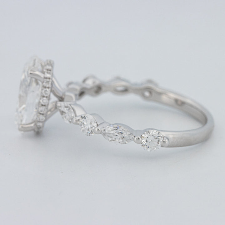 2 CT Ovaal Geslepen Under-Halo Pavé Solitaire (LG)