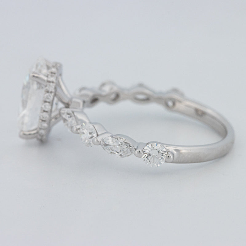 2 CT Ovaal Geslepen Under-Halo Pavé Solitaire (LG)