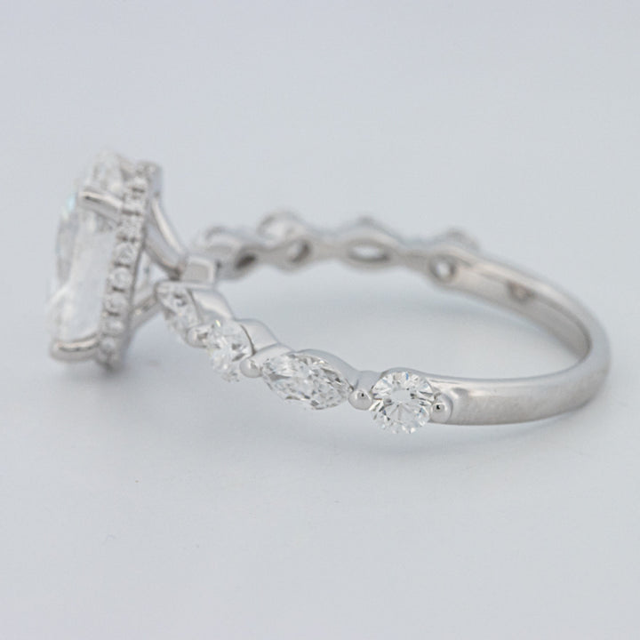 2 CT Ovaal Geslepen Under-Halo Pavé Solitaire (LG)