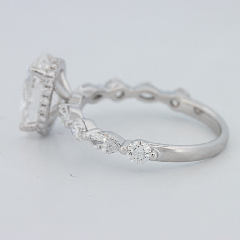 2 CT Ovaal Geslepen Under-Halo Pavé Solitaire (LG)