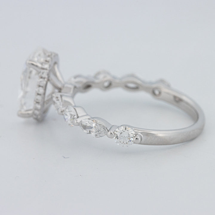 2 CT Ovaal Geslepen Under-Halo Pavé Solitaire (LG)