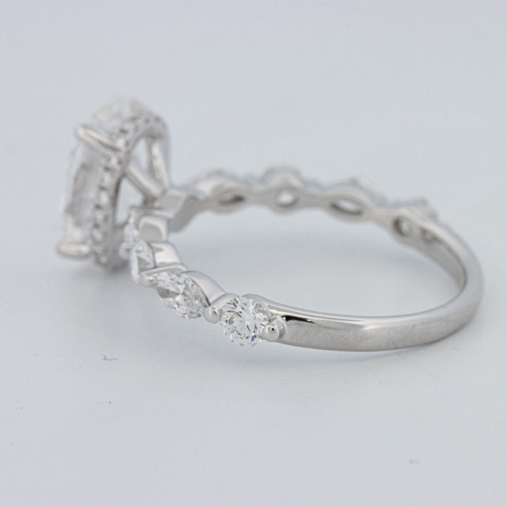2 CT Ovaal Geslepen Under-Halo Pavé Solitaire (LG)