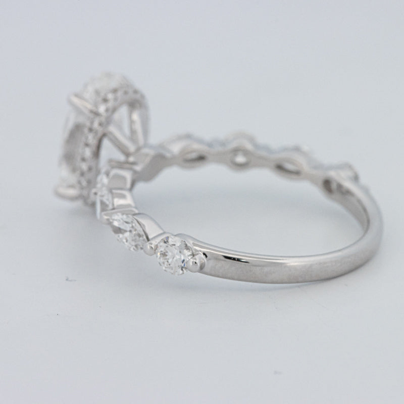 2 CT Ovaal Geslepen Under-Halo Pavé Solitaire (LG)