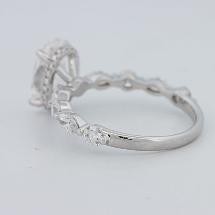 2 CT Ovaal Geslepen Under-Halo Pavé Solitaire (LG)
