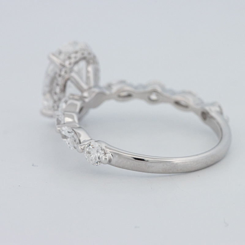2 CT Ovaal Geslepen Under-Halo Pavé Solitaire (LG)