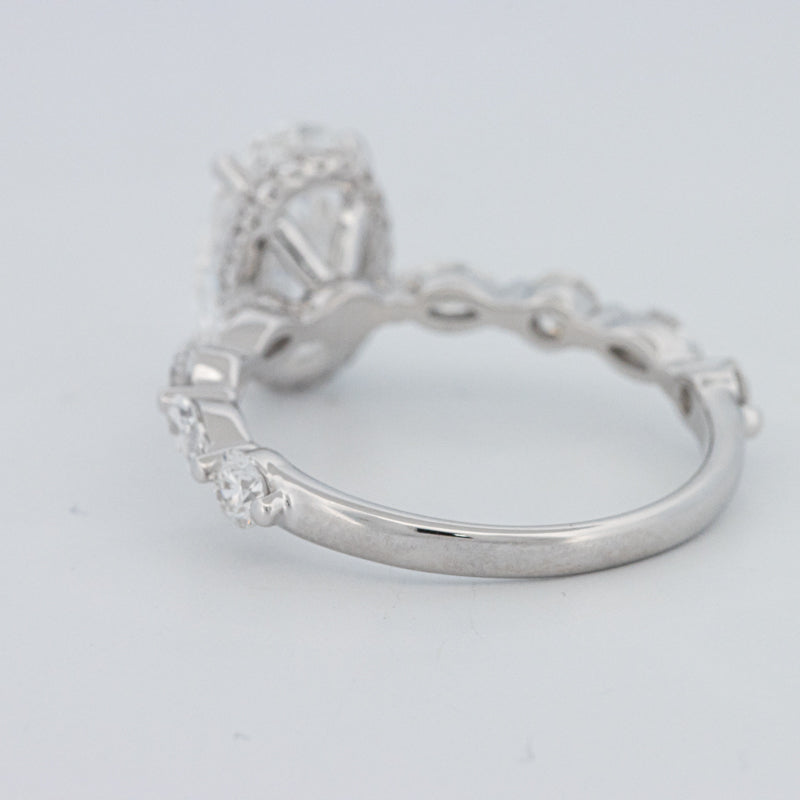 2 CT Ovaal Geslepen Under-Halo Pavé Solitaire (LG)
