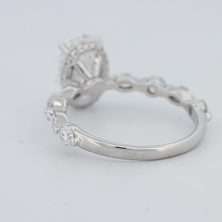 2 CT Ovaal Geslepen Under-Halo Pavé Solitaire (LG)