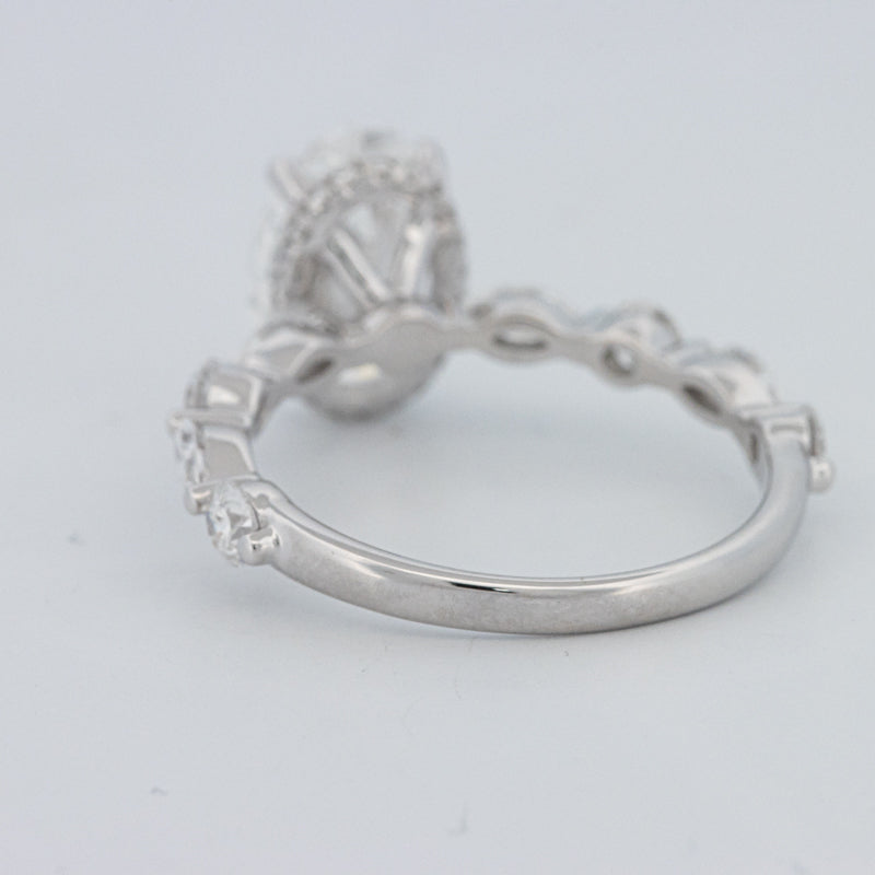 2 CT Ovaal Geslepen Under-Halo Pavé Solitaire (LG)