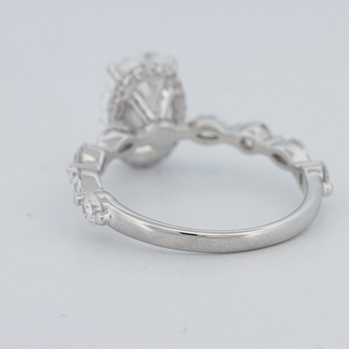 2 CT Ovaal Geslepen Under-Halo Pavé Solitaire (LG)