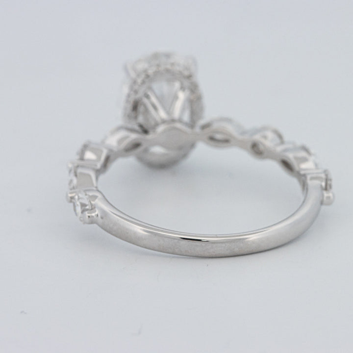 2 CT Ovaal Geslepen Under-Halo Pavé Solitaire (LG)