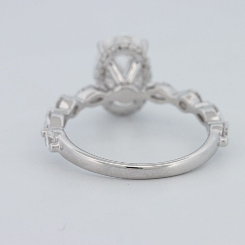 2 CT Ovaal Geslepen Under-Halo Pavé Solitaire (LG)