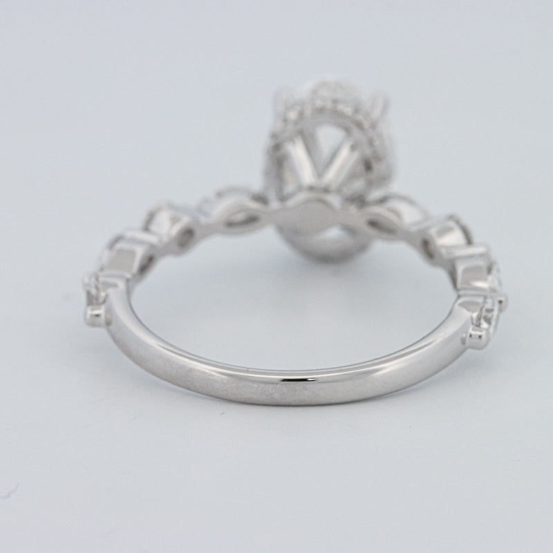 2 CT Ovaal Geslepen Under-Halo Pavé Solitaire (LG)