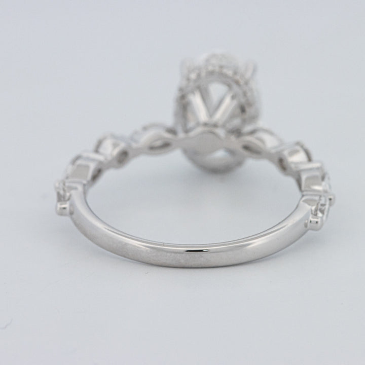 2 CT Ovaal Geslepen Under-Halo Pavé Solitaire (LG)