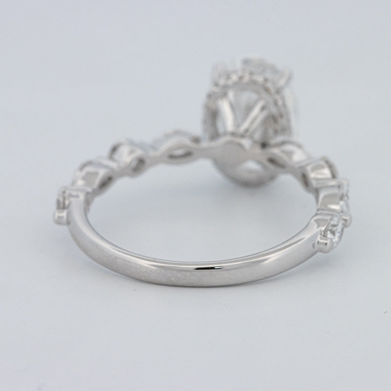 2 CT Ovaal Geslepen Under-Halo Pavé Solitaire (LG)