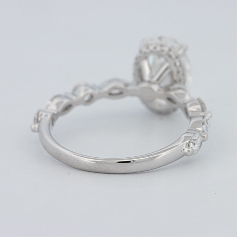 2 CT Ovaal Geslepen Under-Halo Pavé Solitaire (LG)