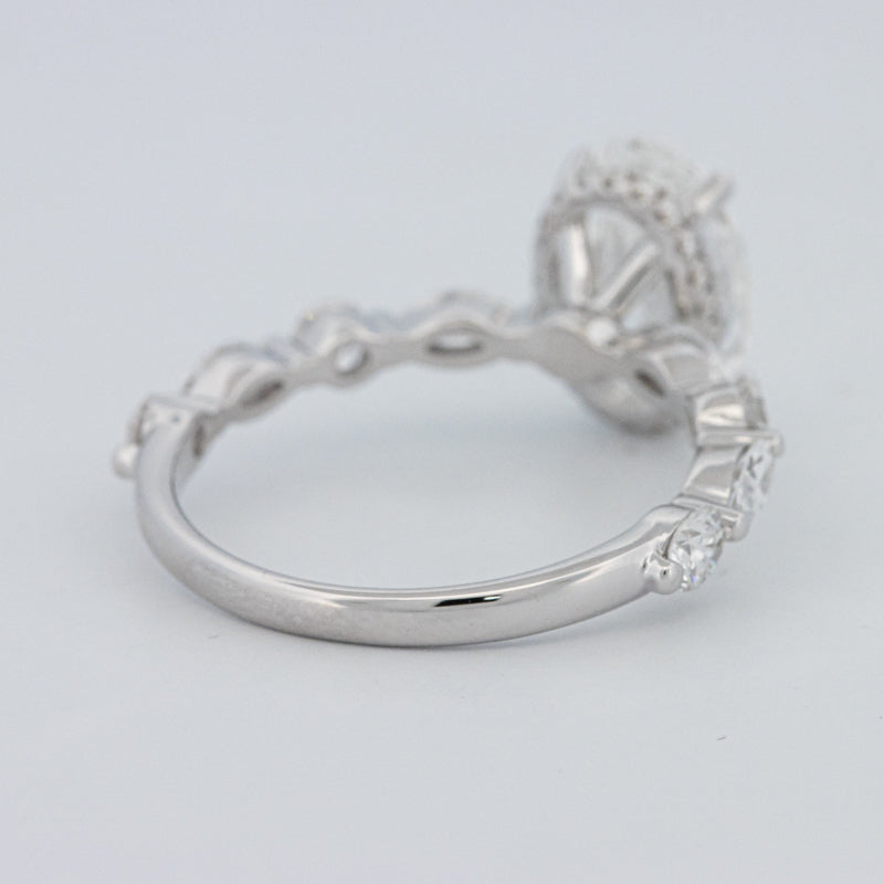 2 CT Ovaal Geslepen Under-Halo Pavé Solitaire (LG)