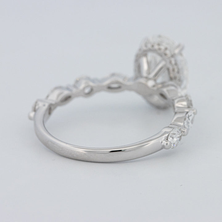 2 CT Ovaal Geslepen Under-Halo Pavé Solitaire (LG)