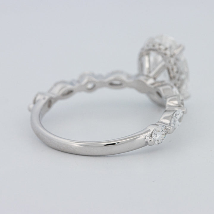 2 CT Ovaal Geslepen Under-Halo Pavé Solitaire (LG)