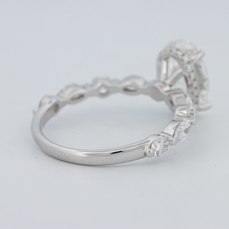 2 CT Ovaal Geslepen Under-Halo Pavé Solitaire (LG)