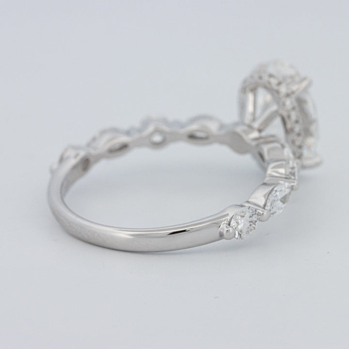 2 CT Ovaal Geslepen Under-Halo Pavé Solitaire (LG)