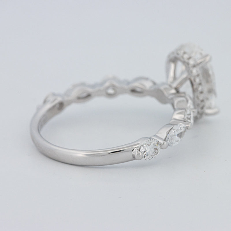 2 CT Ovaal Geslepen Under-Halo Pavé Solitaire (LG)