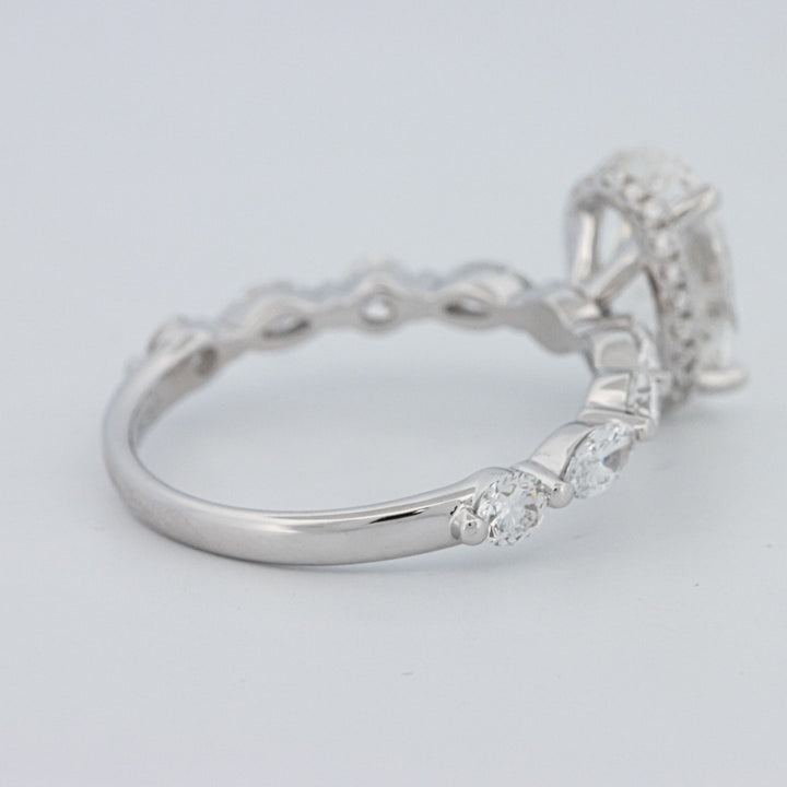 2 CT Ovaal Geslepen Under-Halo Pavé Solitaire (LG)