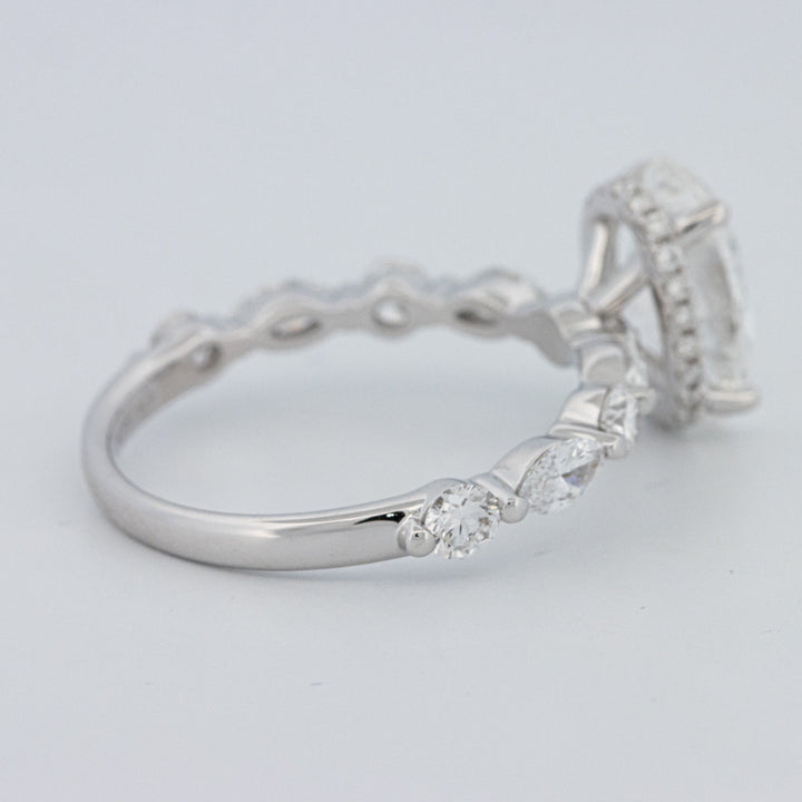 2 CT Ovaal Geslepen Under-Halo Pavé Solitaire (LG)