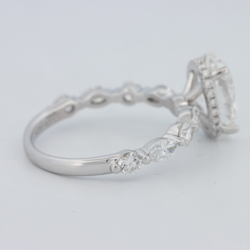 2 CT Ovaal Geslepen Under-Halo Pavé Solitaire (LG)