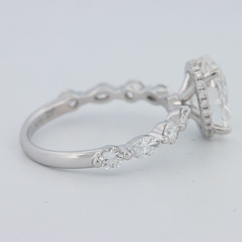 2 CT Ovaal Geslepen Under-Halo Pavé Solitaire (LG)