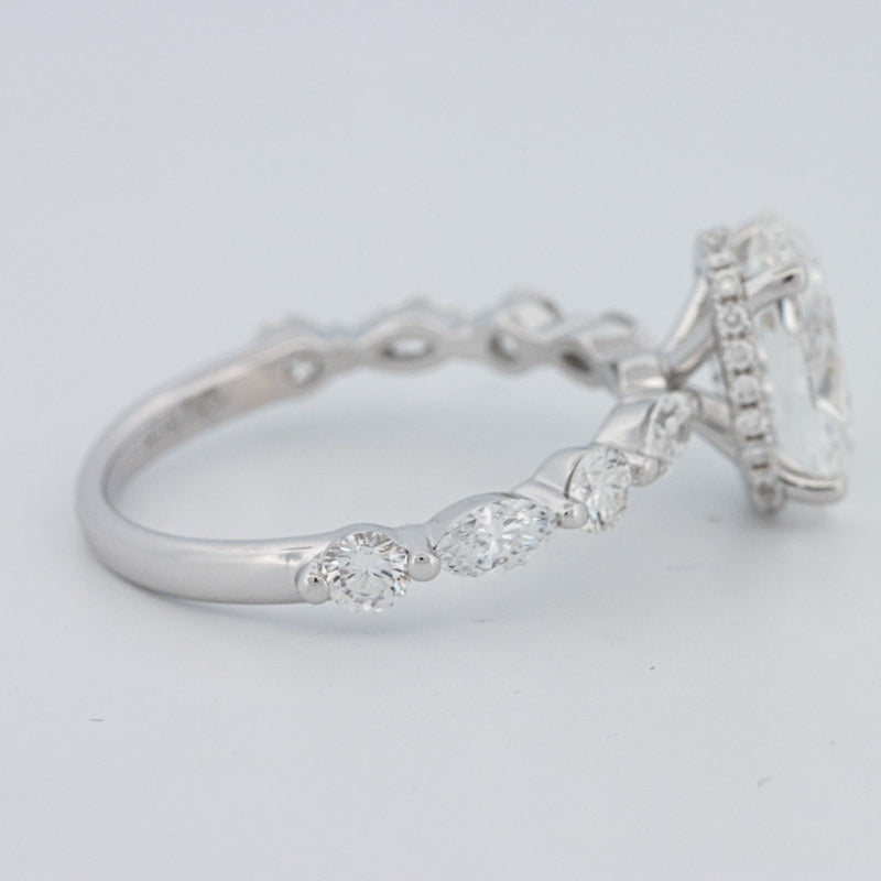 2 CT Ovaal Geslepen Under-Halo Pavé Solitaire (LG)