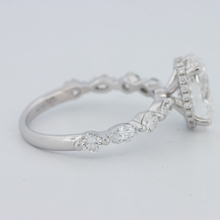 2 CT Ovaal Geslepen Under-Halo Pavé Solitaire (LG)