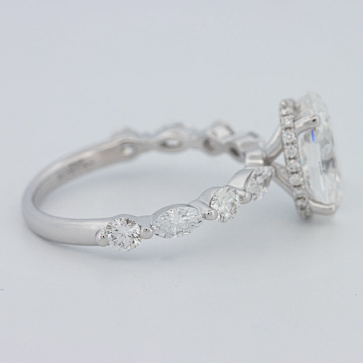 2 CT Ovaal Geslepen Under-Halo Pavé Solitaire (LG)