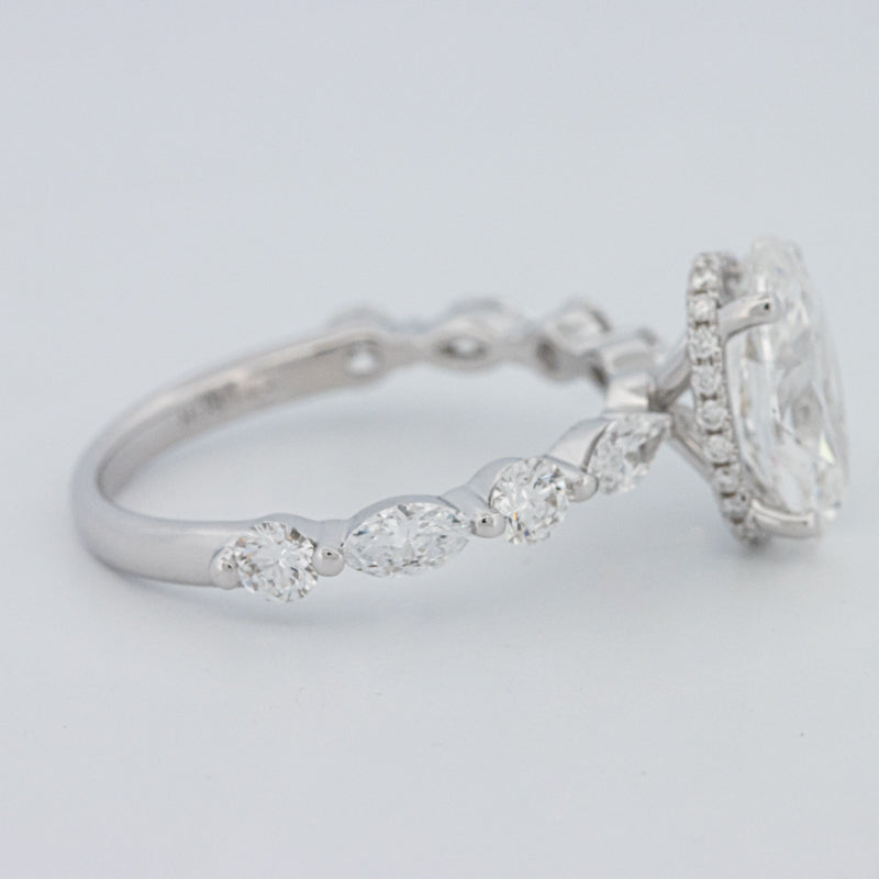 2 CT Ovaal Geslepen Under-Halo Pavé Solitaire (LG)