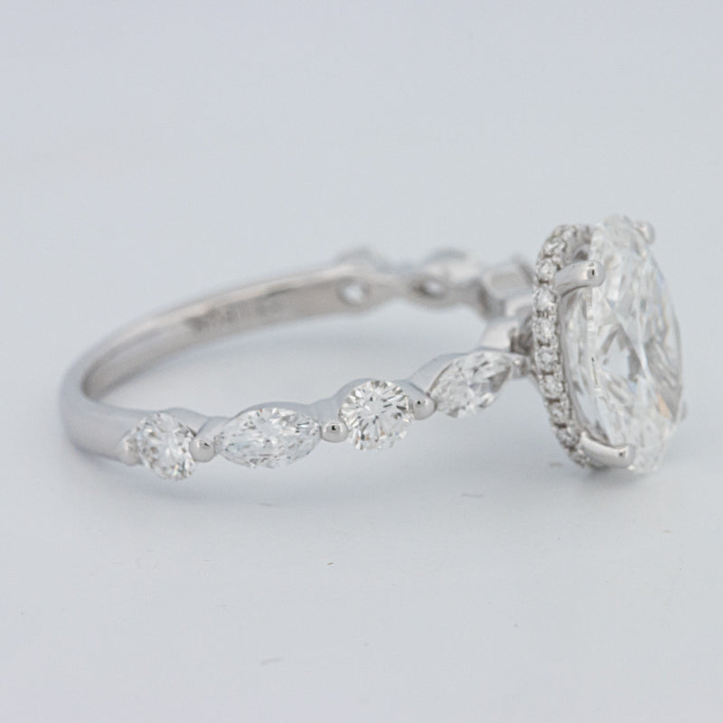 2 CT Ovaal Geslepen Under-Halo Pavé Solitaire (LG)